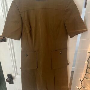 Brooks Brothers Olive Green/Khaki Shirt/Sheath Dress